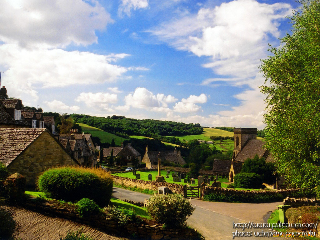 england, snowshill, the, cotswolds, ss, barnabas, church, and, cottages, , 